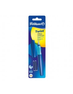 Nalivno pero Pelikan Twist + 2x črnilni vložki, Deep Blue, na blistru