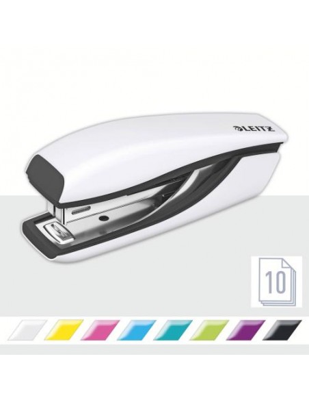 Spenjač Leitz WOW Metal Mini, do 10 listov, metalik bel