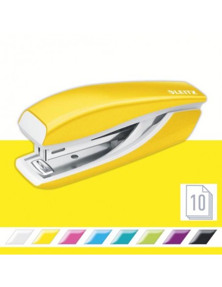 Spenjač Leitz WOW Metal Mini, do 10 listov, metalik rumen