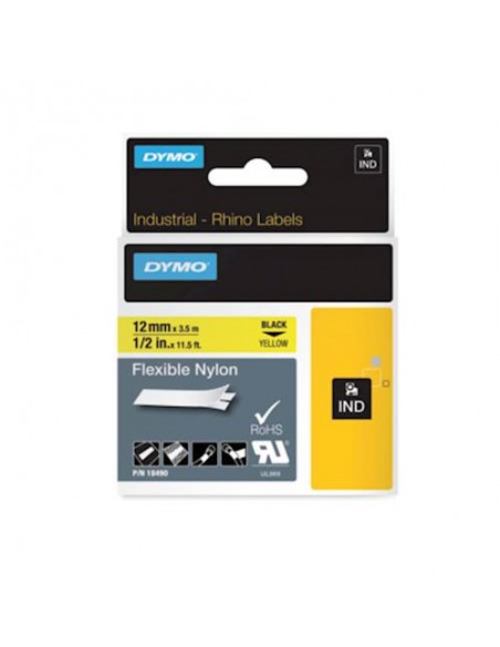 Dymo RHINO IND trak 12mm, črna na rumeni