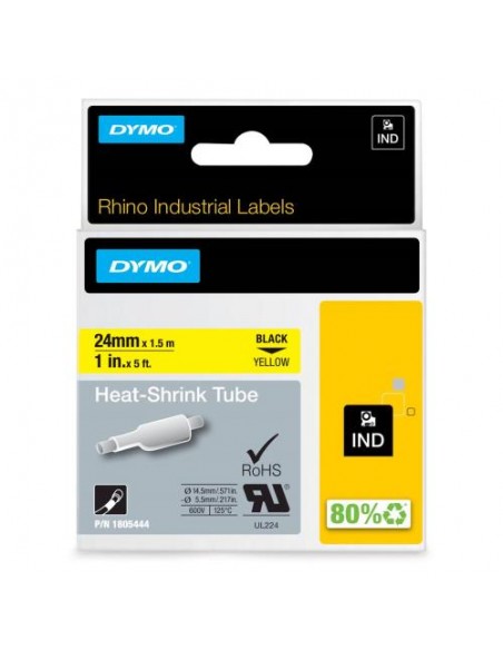 Dymo RHINO HST trak 24mm, črna na rumeni