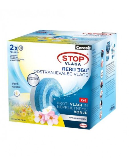 Odstranjevalec vlage Ceresit Stop AERO 360° cvetlična polja, 2 tableti 450g