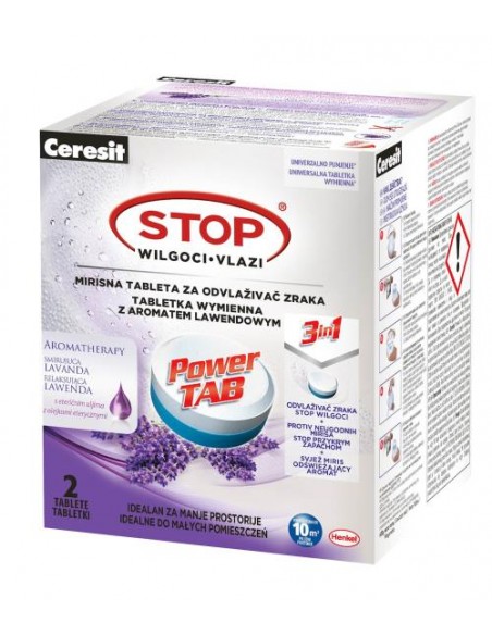 Odstranjevalec vlage Ceresit Stop Power TAB 3v1, sivka, 2 tableti 300g