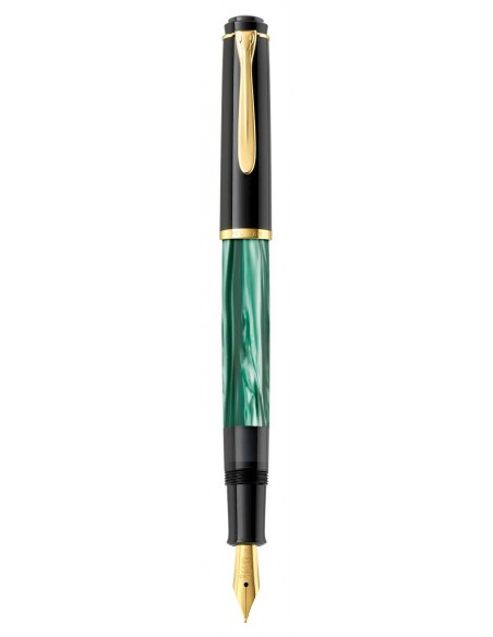 Nalivno pero Pelikan M200, marmorirano zelen, F konica, v darilni škatli