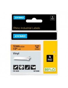 Dymo RHINO IND trak 12mm, črna na oranžni