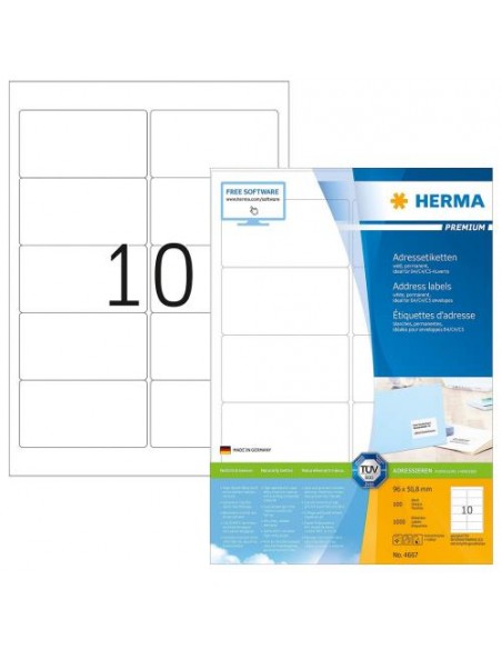 Etikete Herma Superprint Premium, 96x50.8 mm