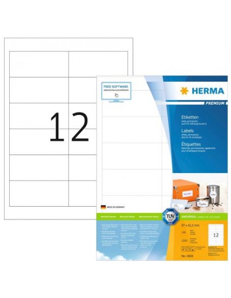 Etikete Herma Superprint Premium, 97x42.3 mm