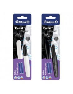 Nalivno pero Pelikan Twist P457 M, L+R, na blistru, sort