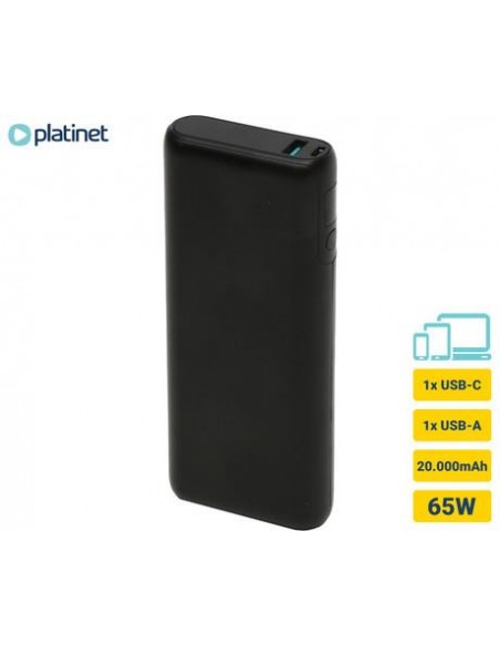Prenosna baterija Platinet PMPB2065B, 20.000mAh