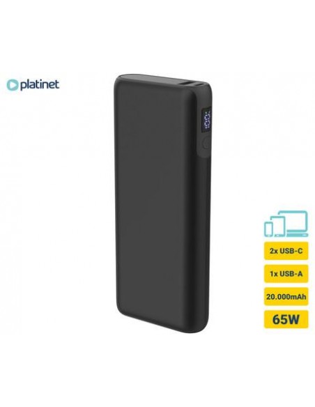 Prenosna baterija Platinet PMPB20DL202B, 20.000mAh