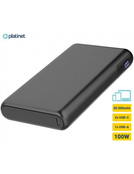 Prenosna baterija Platinet PMPB30DL301B, 30.000mAh