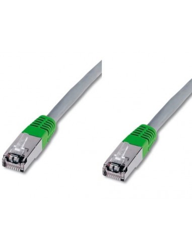 FTP priključni kabel C5e RJ45 1m, sivo/zelen, crossover, Digitus