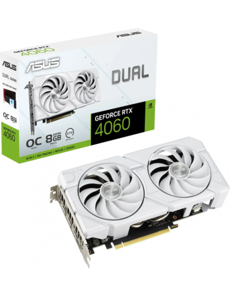 Grafična kartica Asus RTX4060 EVO White OC (DUAL-RTX4060-O8G-EVO-WHITE) 8GB GDDR6