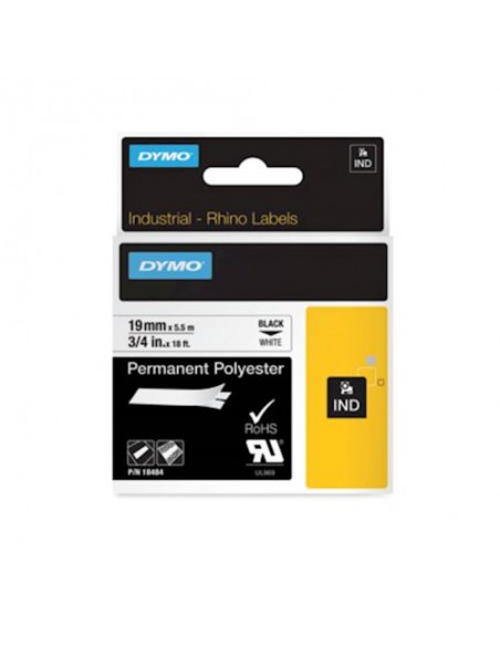 Dymo RHINO IND trak 19mm, črna na beli