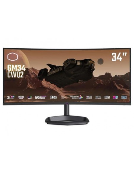 Monitor Cooler Master 34"/87cm GM34-CWQ2, 3440x1440, 180Hz, 4000:1, 320 cd/m2, 0.5ms