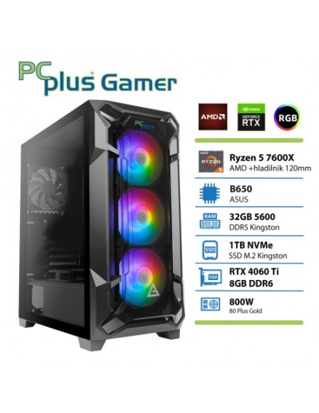 PC PCplus Gamer (143029) R5 7600X 32GB 1TB NVMe SSD RTX 4060Ti 8GB