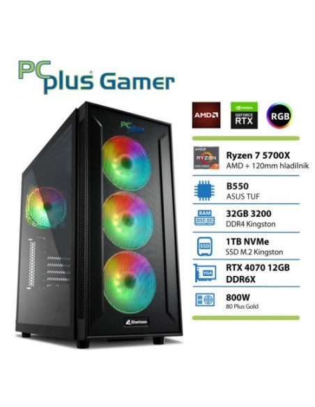PC PCplus Gamer (147057) R7 5700X 32GB 1TB NVMe SSD GeForce RTX 4070 12GB