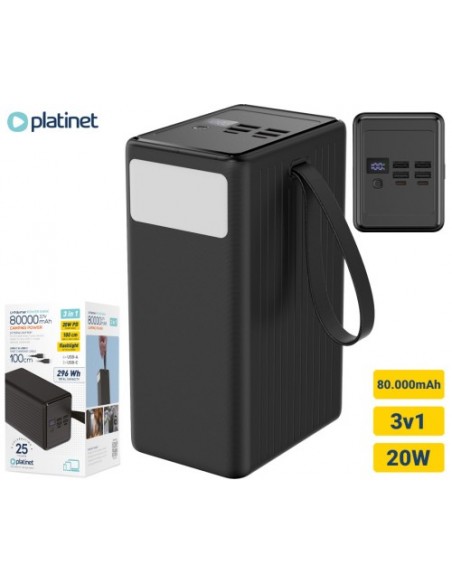 Prenosna baterija Platinet PMPB8020, 80.000mAh