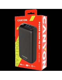 Prenosna baterija Canyon CNS-CPB301B, 30.000mAh