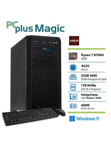 PC PCplus Magic (147241) Ryzen 7 8700G 32GB 1TB NVMe SSD Radeon 780M Windows 11 Home