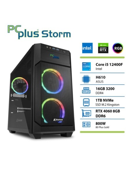 PC PCplus Storm (147409) i5-12400F 16GB 1TB NVMe SSD GeForce RTX 4060 DDR6 8GB