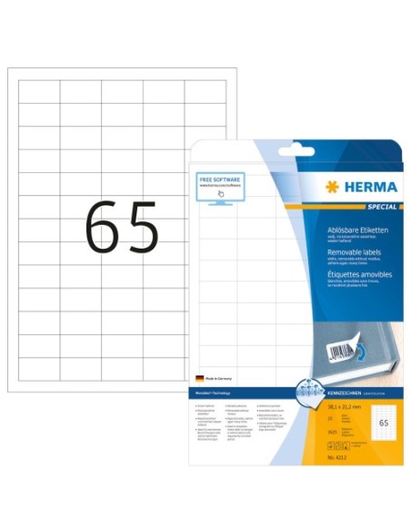 Etikete Herma Superprint Removables, 38.1x21.1 mm