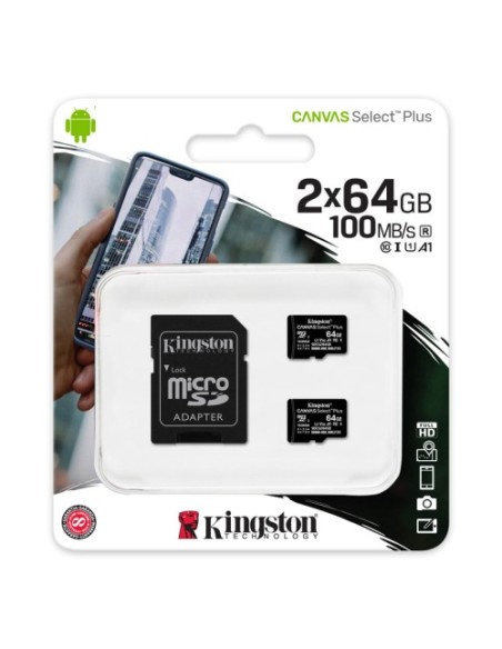 Spominska kartica Micro SDXC 2x64GB Kingston Canvas Select Plus (SDCS2/64GB-2P1A)