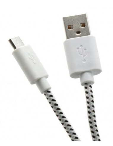 Kabel USB A-Micro B 1m M-M, SBOX CP01-04-002W, bombažna zaščita
