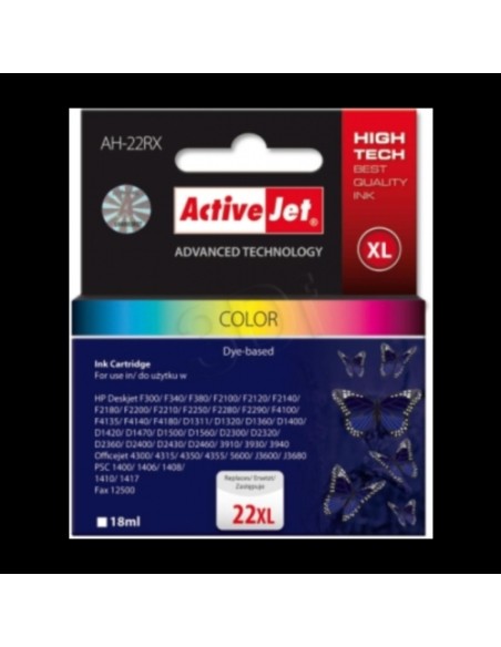 ActiveJet kartuša HP 22XL barvna za PS 1410, DJ 392, 3940 (C9352CE) 18ml