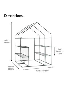 Rastlinjak VonHaus 2521022, 143x143x195cm
