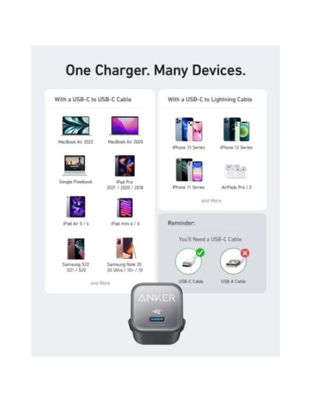 Polnilec za telefon Anker 511 (A2147G21)