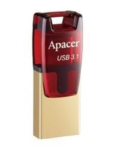 USB disk 64GB Apacer AH180, rdeč, USB3.1, USB3.1 tip-C (AP64GAH180R-1)