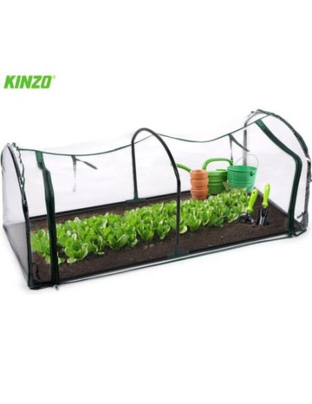 Rastlinjak KINZO Garden (562501521544), tunelski, 130x60x50cm, PVC folija, vodoodporen, zaščita za rastline/zelenjavo, zadrga