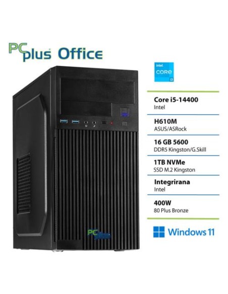 PC PCplus E-Office (148177) i3-14100 16GB 1TB NVMe SSD Win 11 Home