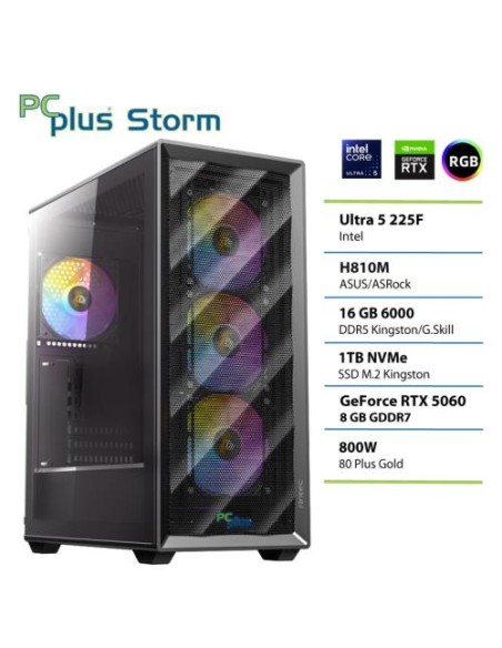 PC PCplus Storm (148345) Core Ultra 5 225F 16GB 1TB NVMe SSD RTX 5060 8GB