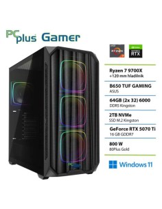 PC PCplus Gamer (148111) Ryzen 7 9700X 64GB 2TB SSD RTX 5070Ti W11H