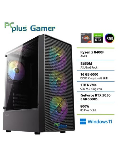 PC PCplus Gamer (148350) Ryzen 5 8400F 16GB 1TB SSD RTX 5050 W11H