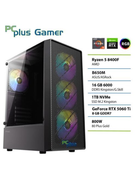 PC PCplus Gamer (148342) Ryzen 5 8400F 16GB 1TB SSD RTX 5060Ti