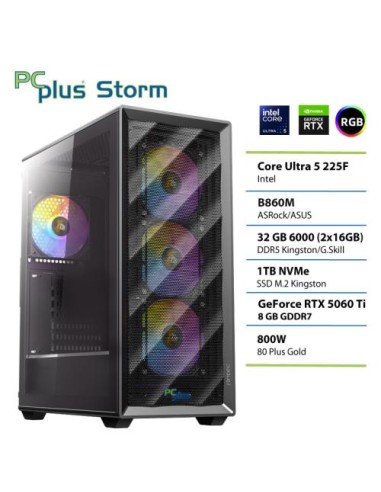 PC PCplus Storm (148448) Core Ultra 5 225F 32GB 1TB NVMe SSD RTX 5060Ti 8GB