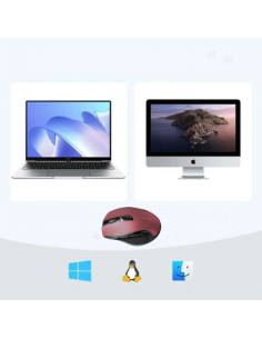 Miška Ugreen 25752 Bluetooth 5.0 in 2,4 Ghz z USB sprejemnikom - rdeča