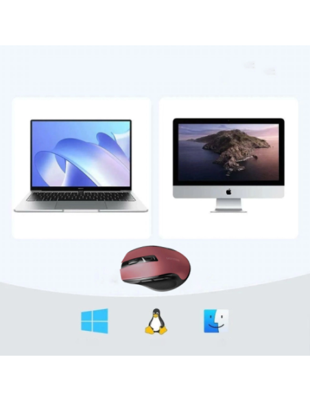Miška Ugreen 25752 Bluetooth 5.0 in 2,4 Ghz z USB sprejemnikom - rdeča
