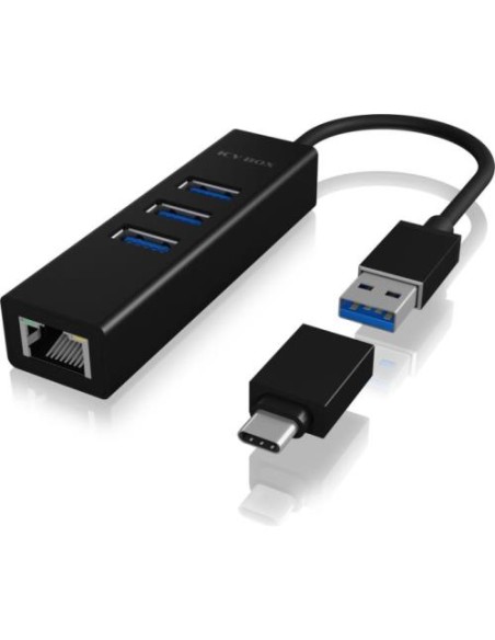 Priklopna postaja IcyBox IB-HUB1419-LAN