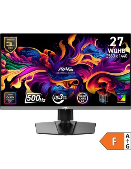 Monitor MSI 27"/68.6cm MAG 272QP, 2560x1440, 500Hz, 300 cd/m2, 0.03ms