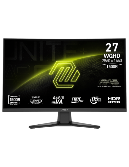 Monitor MSI 27"/68.6cm MAG 275CQF, 2560x1440, 180Hz, 5000:1, 250 cd/m2, 0.5ms