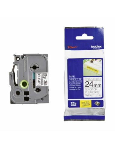 Brother trak TZe-S151 24mm Prozoren/Črn
