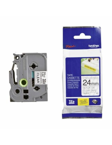 Brother trak TZe-S151 24mm Prozoren/Črn