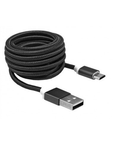Kabel USB A-Micro B 1,5m M-M, SBOX USB AM-MICRO-15B, bombažna zaščita, črn