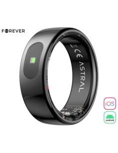 Pametni prstan Forever Astral SR-100, velikost 10, črn (Carbon Black)