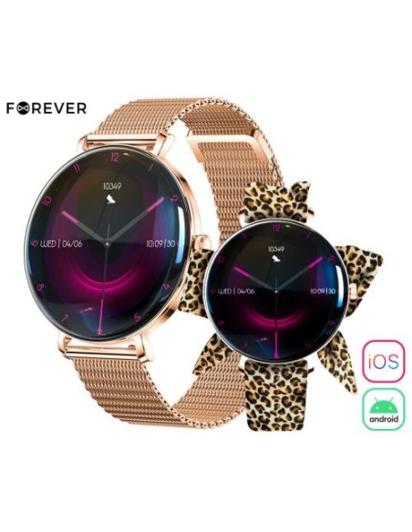 Pametna ura Forever Lucca SB-370, roza zlata