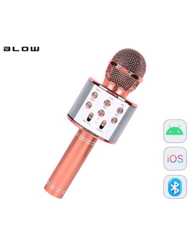 Mikrofon Blow PRM402 KARAOKE z zvočnikom, roza zlat